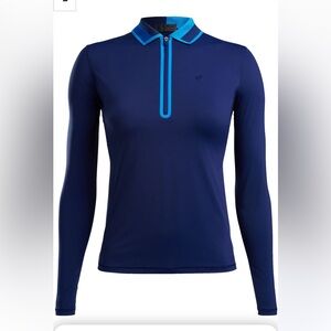 G/FORE Womens Featherweight Silky Tech Nylon Quarter Zip Long Sleeve Golf Polo M